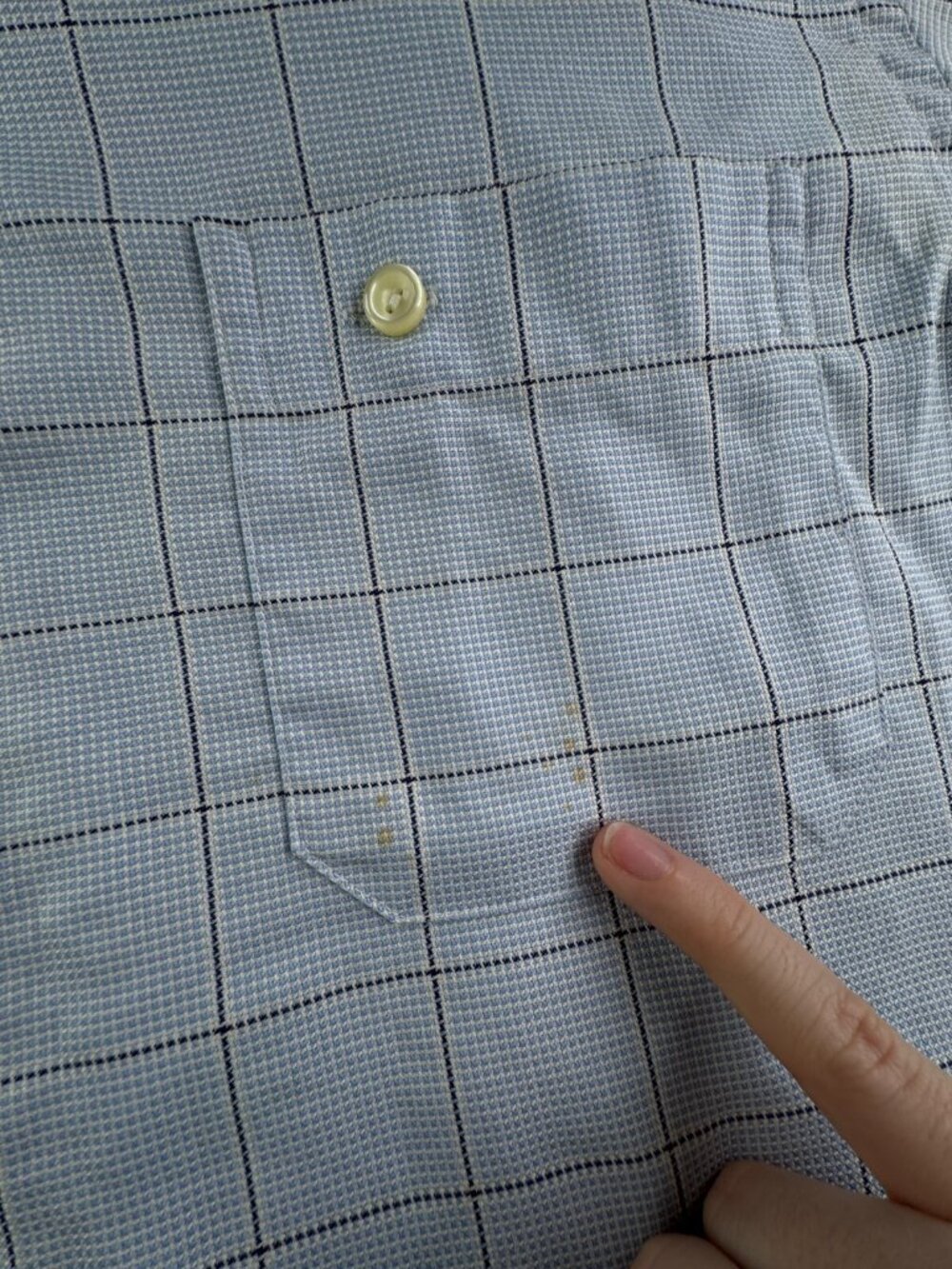 Eton Button Up Shirt Long Sleeve Men Wrinkle Free Cotton Blue Check Size 15 ** - Picture 10 of 16